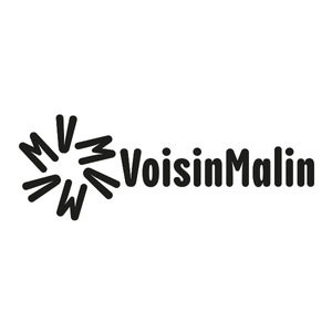 logo VoisinMalin noir, mains